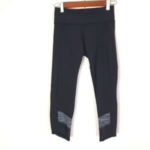 Lululemon If You're Lucky Crop Capri Leggings Black / Heathered Black Size 4